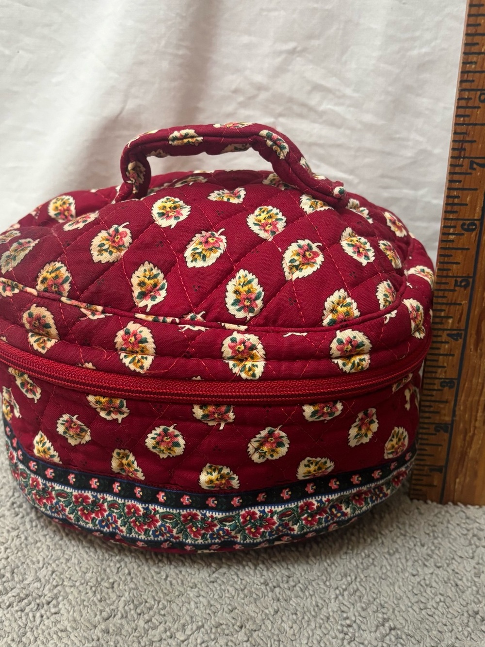 Vera Bradley Quilted Makeup Bag Round *Vintage* - Picture 2 of 8